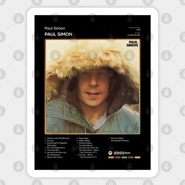 Paul Simon - Paul Simon Tracklist Album Magnet by 80sRetro